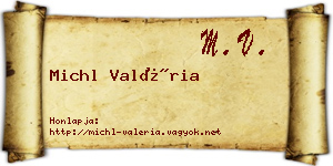 Michl Valéria névjegykártya